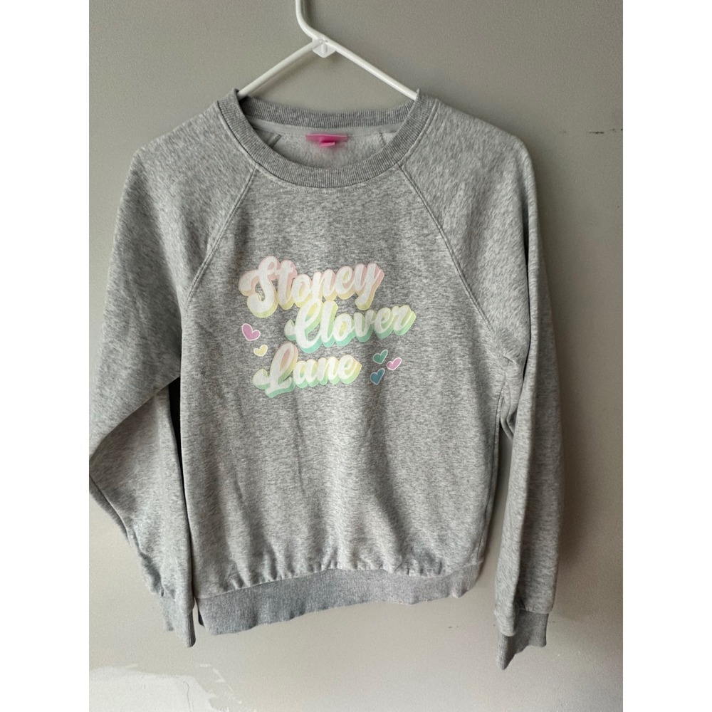 Stoney Clover Lane x Target Gray Pastel Logo Sweatshirt Womens XS Pullover NWOT